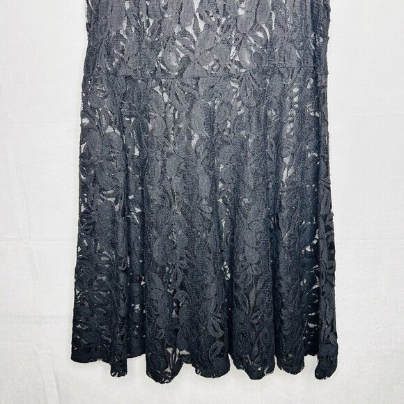 Free People Black Sleeveless Lace Overlay A-Line Slip Dress Womens Size XS - Picture 3 of 7